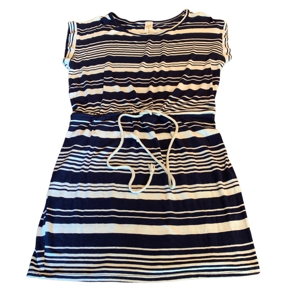 Love In Striped Casual Scoop Neck Stretchy Summer Dress Size Small